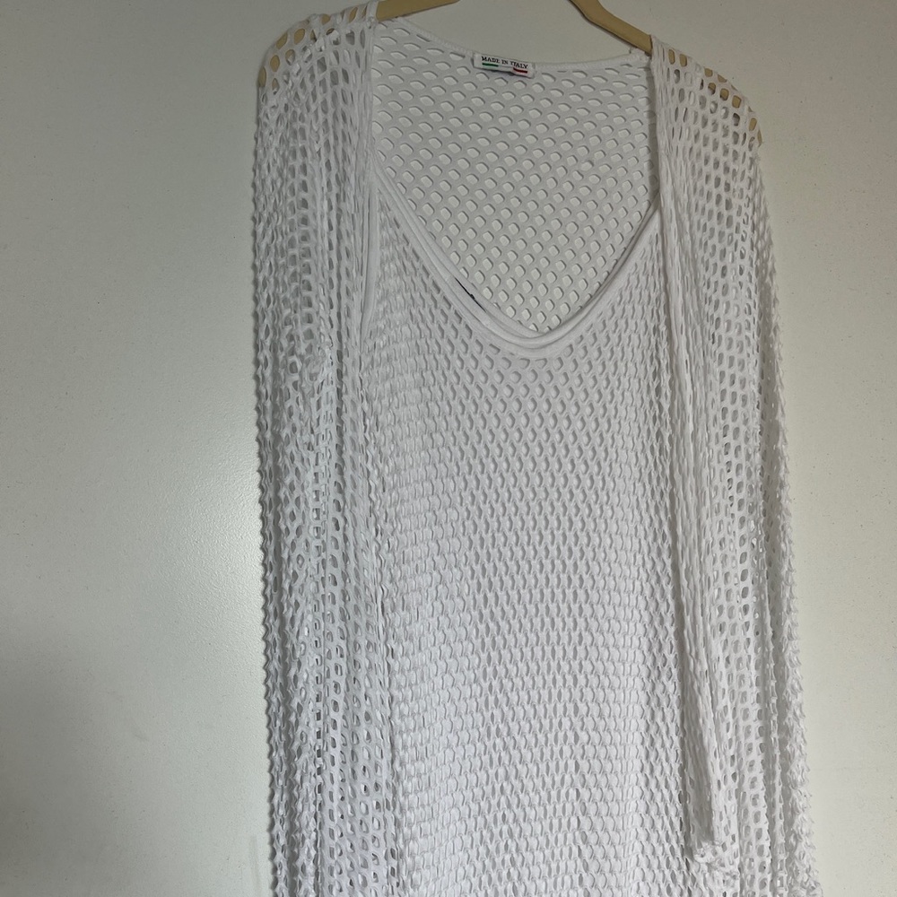 Made In Italy White Crochet Dress and Shrug